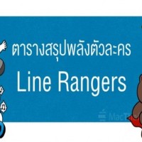 ตารางสรุปตัวละคร LINE Rangers พลังชีวิต, ความเร็ว, โจมตีสูงสุด